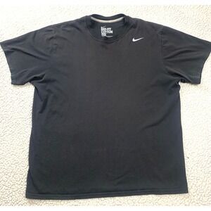 Nike Dri-FIT Shirt Mens XL Black‎ Cotton Blend Tee Activewear Short Sleeve Gym